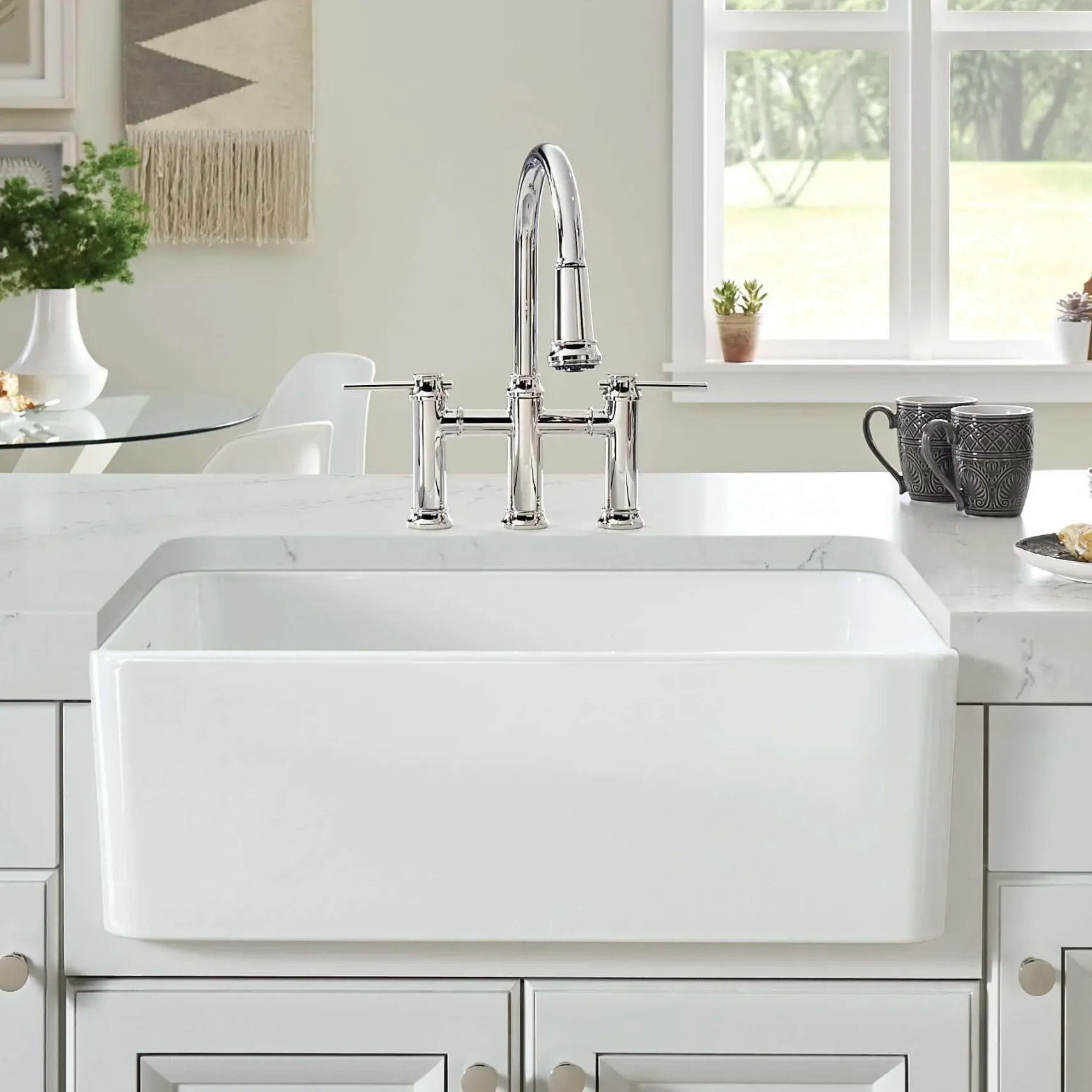 Blanco Cerana 30" Fireclay Farmhouse Sink, White, 525010