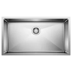Blanco Cuvee 32" Undermount Stainless Steel Kitchen Sink, Satin Polish, 16 Gauge, No Faucet Hole, 524754