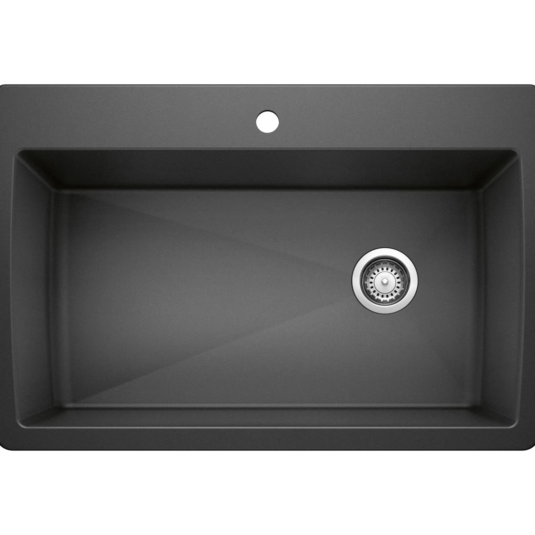 Blanco Diamond 34" Dual Mount Granite Composite Kitchen Sink, Silgranit, Anthracite, 440194