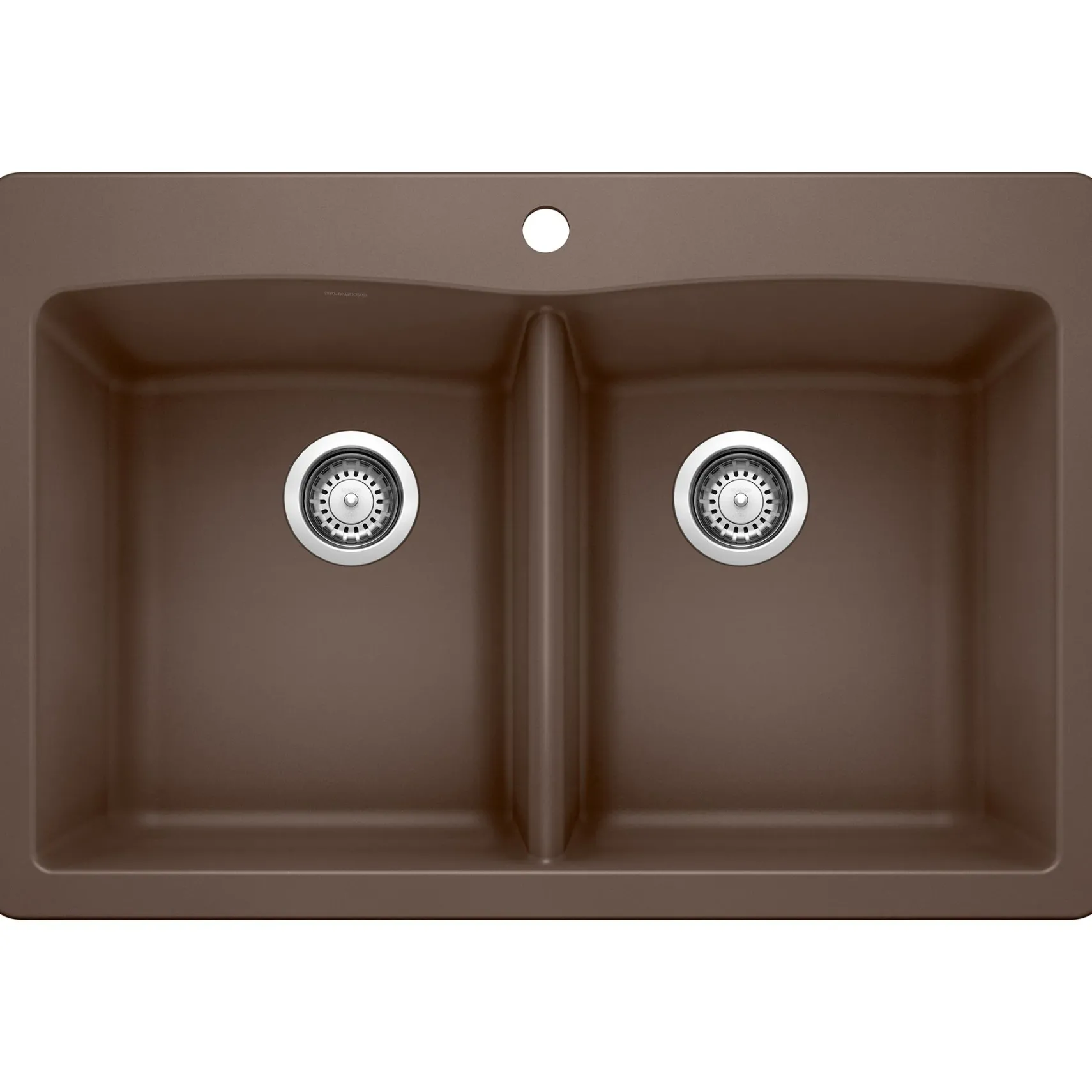 Blanco Diamond 33" Dual Mount Granite Composite Kitchen Sink, Silgranit, 50/50 Double Bowl, Cafe, 440218