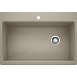 Blanco Diamond 34" Dual Mount Granite Composite Kitchen Sink, Silgranit, Truffle, 441287