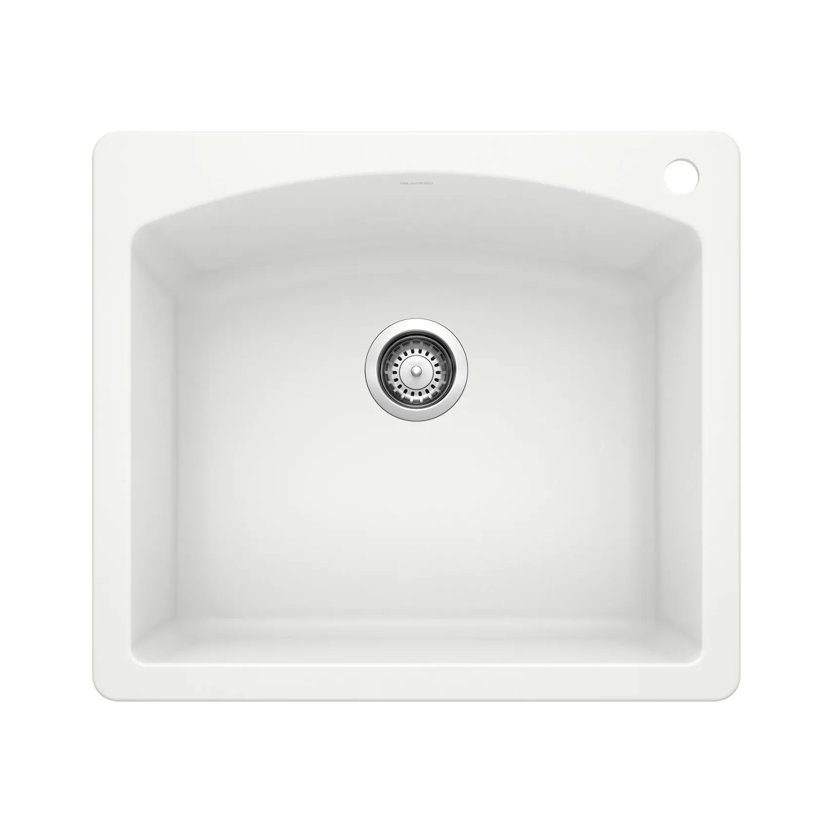 Blanco Diamond 25" Dual Mount Granite Composite Kitchen Sink, Silgranit, White, 440211