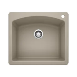 Blanco Diamond 25" Dual Mount Granite Composite Kitchen Sink, Silgranit, Truffle, 441280