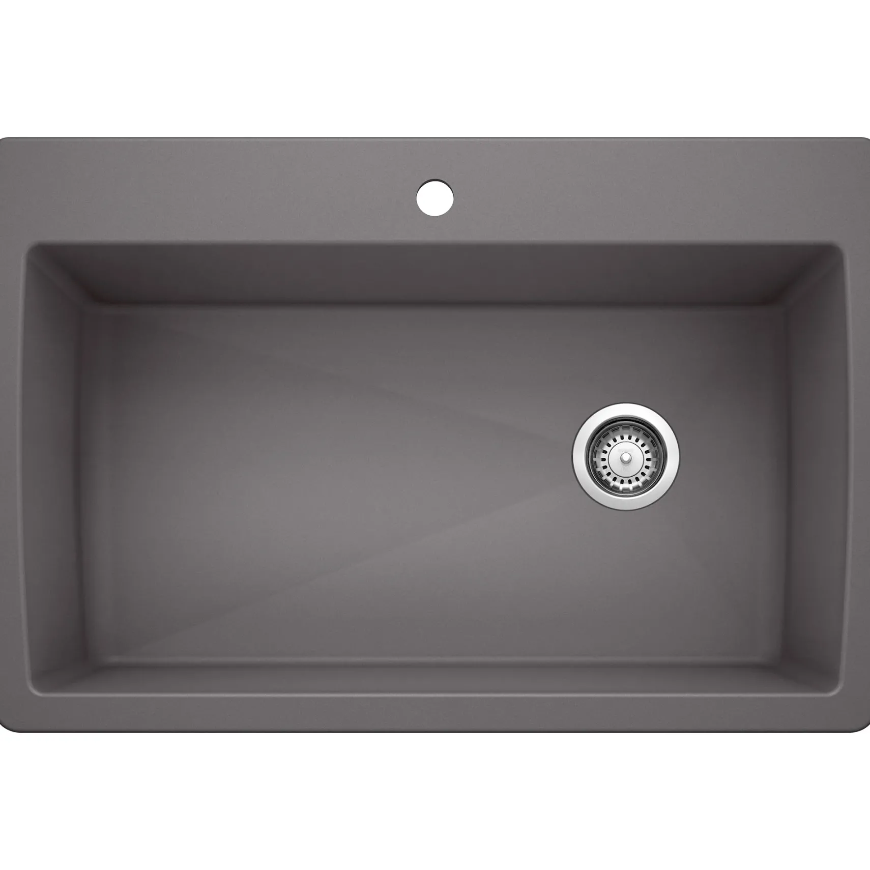 Blanco Diamond 34" Dual Mount Granite Composite Kitchen Sink, Silgranit, Cinder, 441467