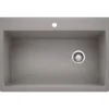 Blanco Diamond 34" Dual Mount Granite Composite Kitchen Sink, Silgranit, Metallic Gray, 440193