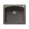 Blanco Diamond 25" Dual Mount Silgranit Kitchen Sink, Volcano Gray, 1 Faucet Hole, 443097