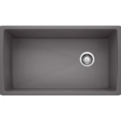 Blanco Diamond 34" Undermount Granite Composite Kitchen Sink, Silgranit, Cinder, 441764