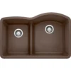 Blanco Diamond 32" Undermount Granite Composite Kitchen Sink, Silgranit, 40/60 Double Bowl, Cafe, 441609
