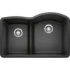 Blanco Diamond 32" Undermount Granite Composite Kitchen Sink, Silgranit, 40/60 Double Bowl, Anthracite, 441598
