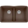 Blanco Diamond 32" Undermount Granite Composite Kitchen Sink, Silgranit, 50/50 Double Bowl, Cafe, 440182