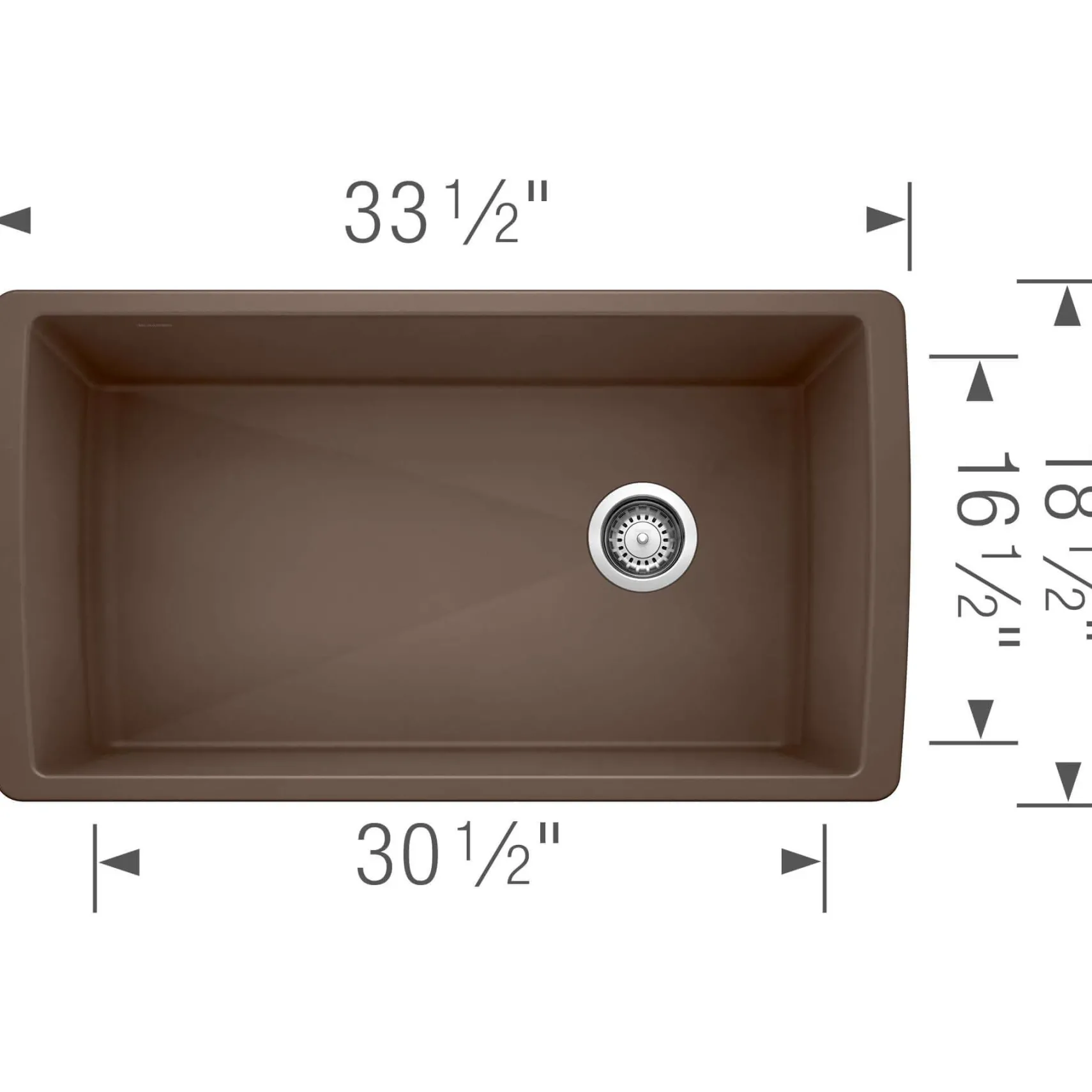 Blanco Diamond 34" Undermount Granite Composite Kitchen Sink, Silgranit, Cafe, 441771