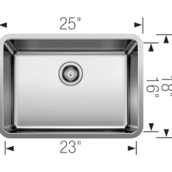 Blanco Formera 25" Undermount Stainless Steel Kitchen Sink, 18 Gauge, Satin Polish, 442766