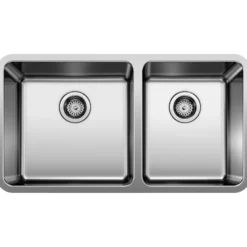 Blanco Formera 33" Undermount Stainless Steel Kitchen Sink, 60/40 Double Bowl, 18 Gauge, Satin Polish, 442769