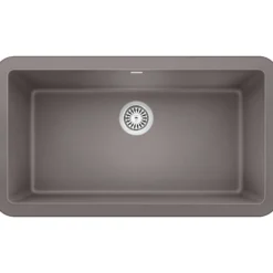 Blanco Ikon 33" Granite Composite Farmhouse Sink, Silgranit, Metallic Gray, 401900