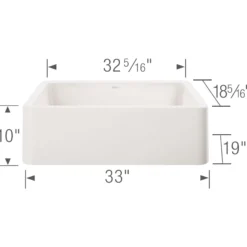 Blanco Ikon 33" Granite Composite Farmhouse Sink, Silgranit, White, 401899