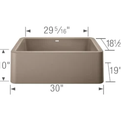 Blanco Ikon 30" Granite Composite Farmhouse Sink, Silgranit, Truffle, 401777