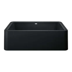 Blanco Ikon 33" Granite Composite Farmhouse Sink, Silgranit, Coal Black, 402575