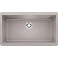Blanco Ikon 33" Granite Composite Farmhouse Sink, Silgranit, Concrete Gray, 402320