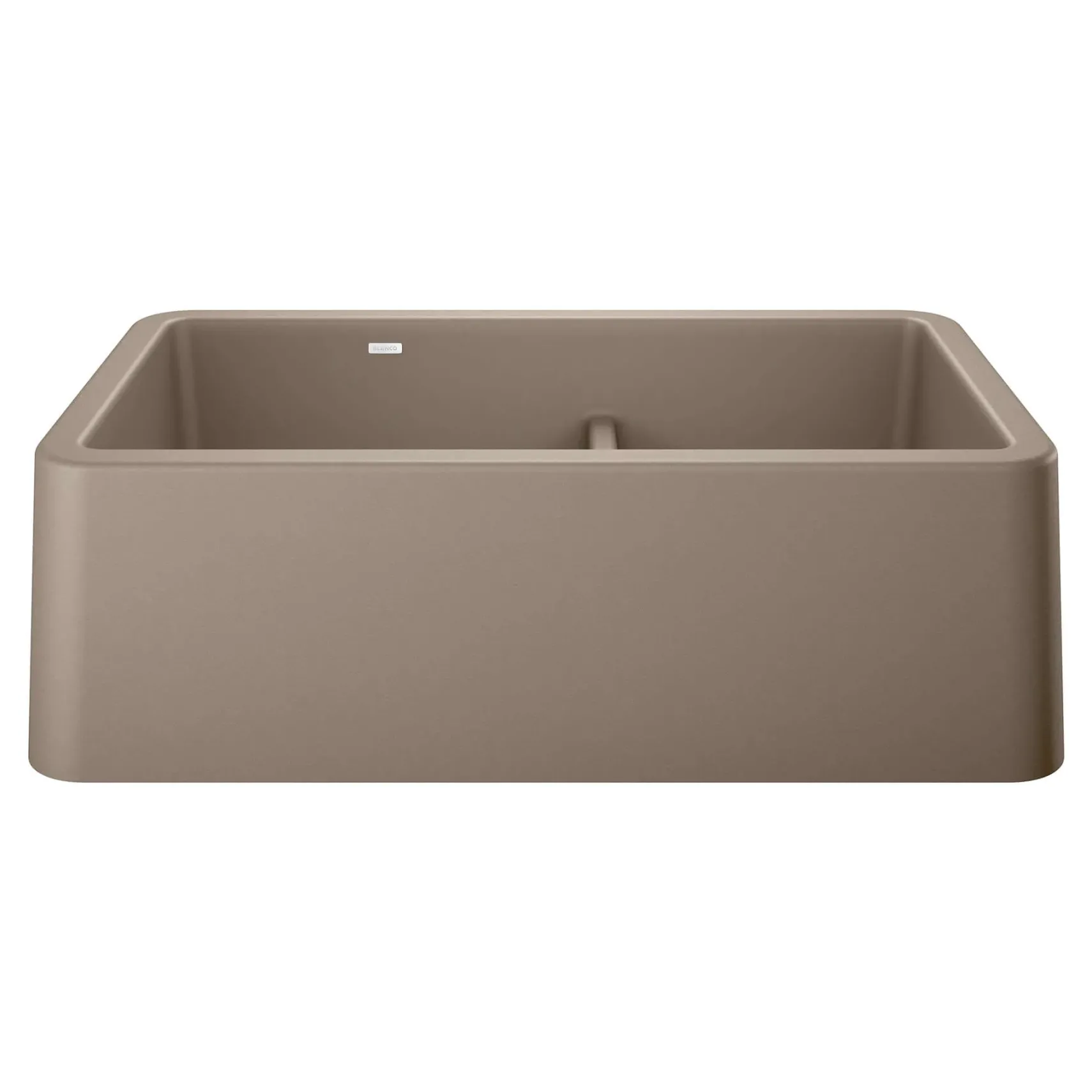 Blanco Ikon 33" Granite Composite Farmhouse Sink, Silgranit, 60/40 Double Bowl, Truffle, 402329
