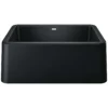 Blanco Ikon 27" Granite Composite Farmhouse Sink, Silgranit, Coal Black, 402531