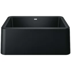 Blanco Ikon 27" Granite Composite Farmhouse Sink, Silgranit, Coal Black, 402531