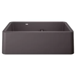 Blanco Ikon 33" Granite Composite Farmhouse Sink, Silgranit, 60/40 Double Bowl, Cinder, 402326