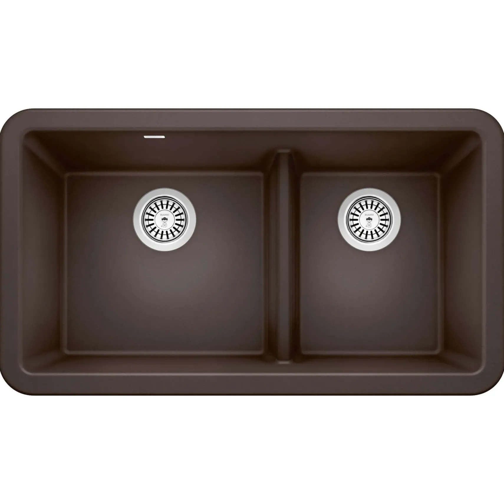 Blanco Ikon 33" Granite Composite Farmhouse Sink, Silgranit, 60/40 Double Bowl, Cafe, 402323