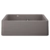 Blanco Ikon 33" Granite Composite Farmhouse Sink, Silgranit, 60/40 Double Bowl, Metallic Gray, 402325