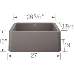 Blanco Ikon 27" Granite Composite Farmhouse Sink, Silgranit, Metallic Gray, 402314