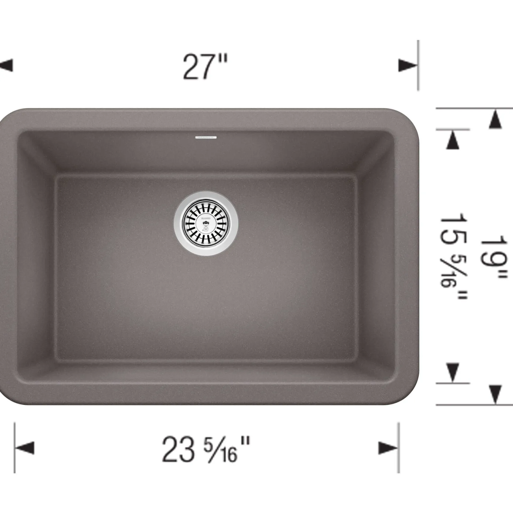 Blanco Ikon 27" Granite Composite Farmhouse Sink, Silgranit, Metallic Gray, 402314