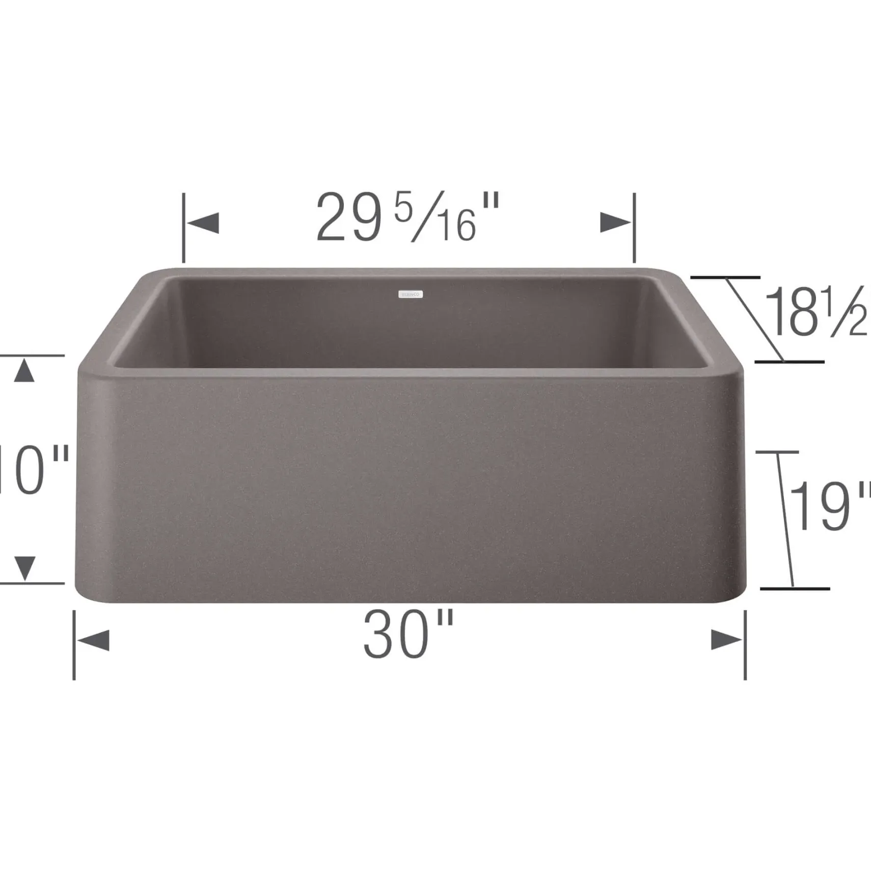 Blanco Ikon 30" Granite Composite Farmhouse Sink, Silgranit, Metallic Gray, 401778