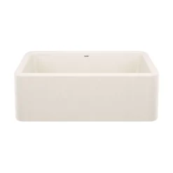Blanco Ikon 30" Silgranit Farmhouse Sink, Soft White, No Faucet Hole, 443076