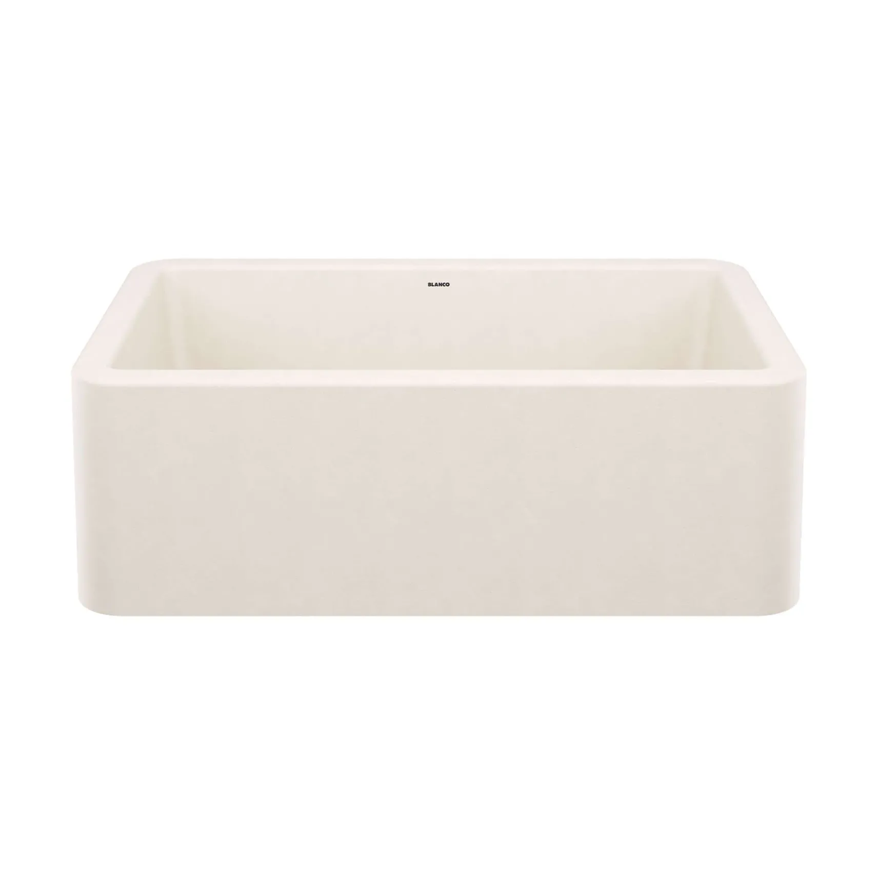 Blanco Ikon 30" Silgranit Farmhouse Sink, Soft White, No Faucet Hole, 443076
