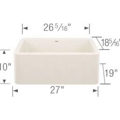 Blanco Ikon 27" Silgranit Farmhouse Sink, Soft White, No Faucet Hole, 443075