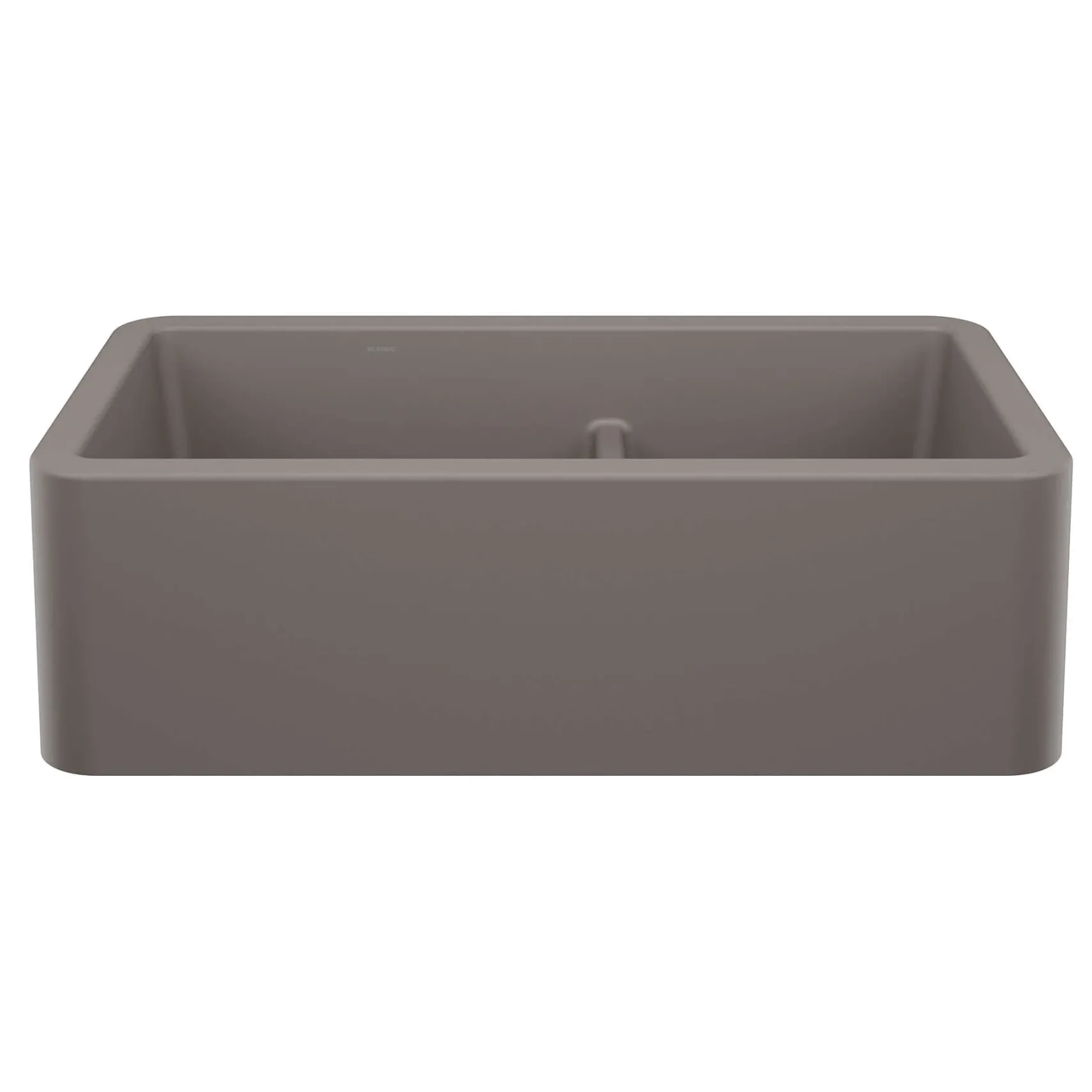 Blanco Ikon 33" Silgranit Farmhouse Sink, 60/40 Double Bowl, Volcano Gray, No Faucet Hole, 443115