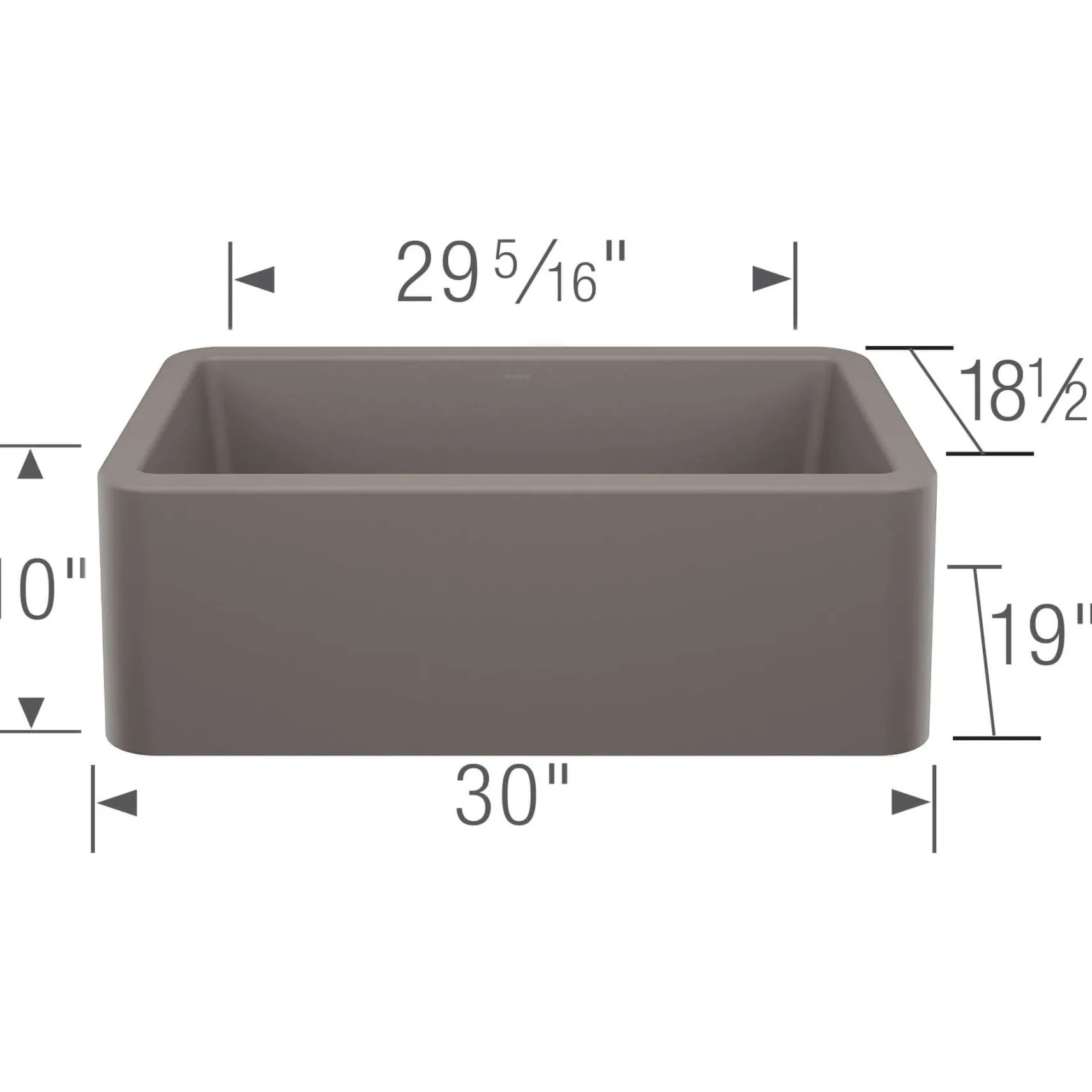 Blanco Ikon 30" Silgranit Farmhouse Sink, Volcano Gray, No Faucet Hole, 443113