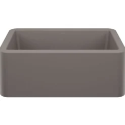 Blanco Ikon 27" Silgranit Farmhouse Sink, Volcano Gray, No Faucet Hole, 443112