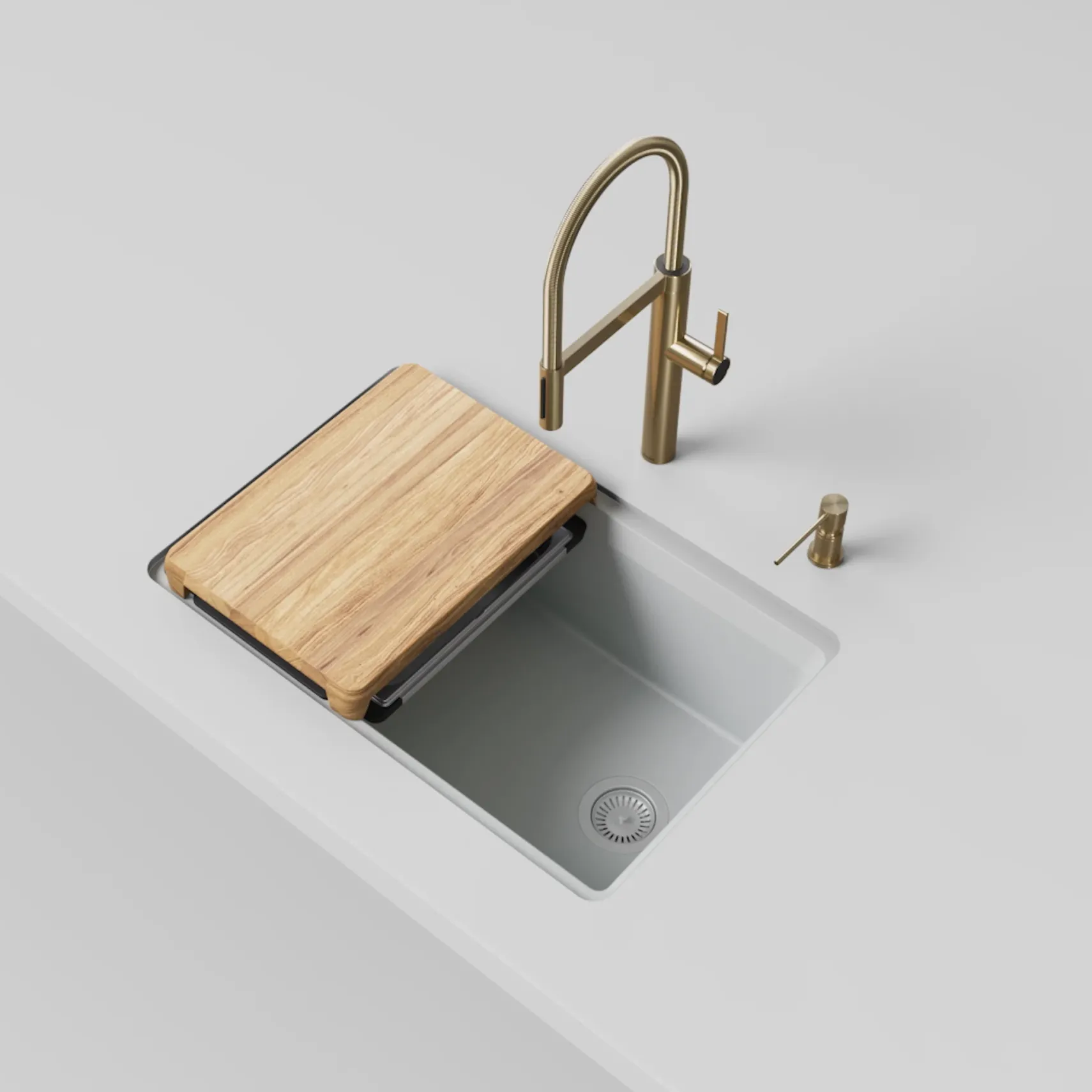 Blanco Inteos 30" Undermount Silgranit Workstation Kitchen Sink, White, No Faucet Hole, 443306