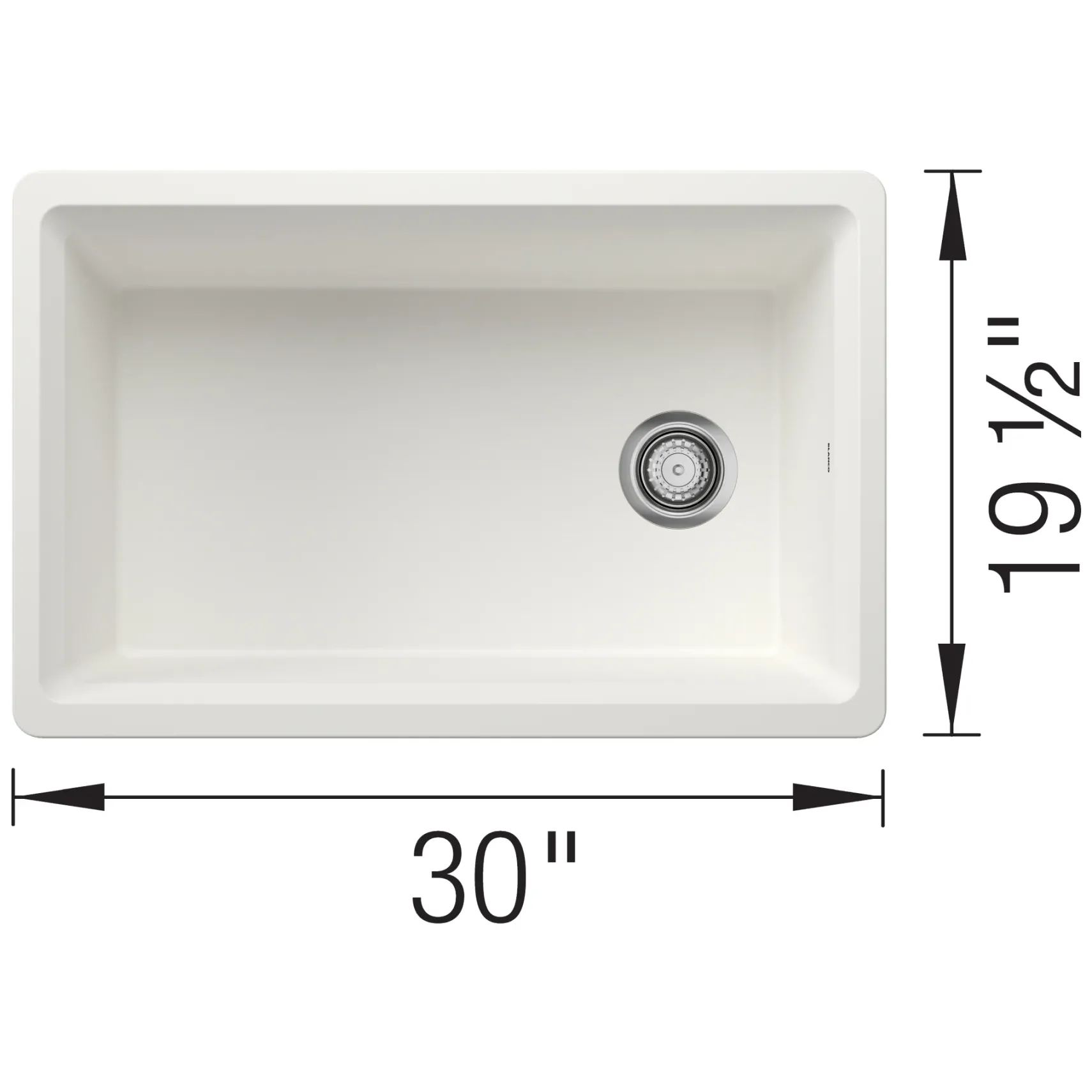 Blanco Inteos 30" Undermount Silgranit Workstation Kitchen Sink, White, No Faucet Hole, 443306