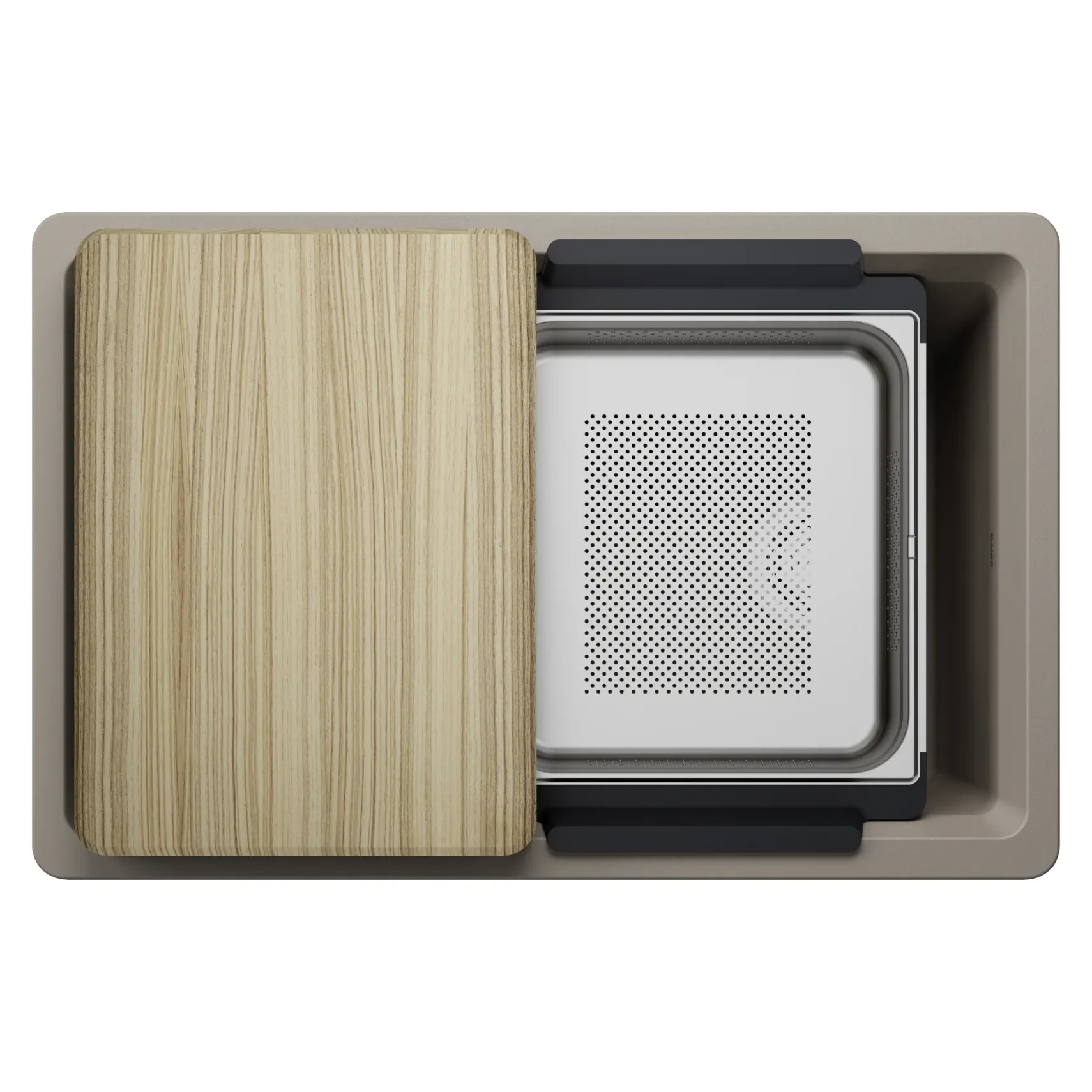 Blanco Inteos 30" Undermount Silgranit Workstation Kitchen Sink, Truffle, No Faucet Hole, 443307