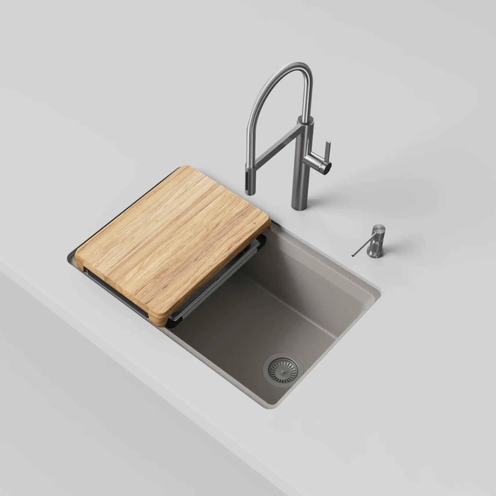 Blanco Inteos 30" Undermount Silgranit Workstation Kitchen Sink, Truffle, No Faucet Hole, 443307