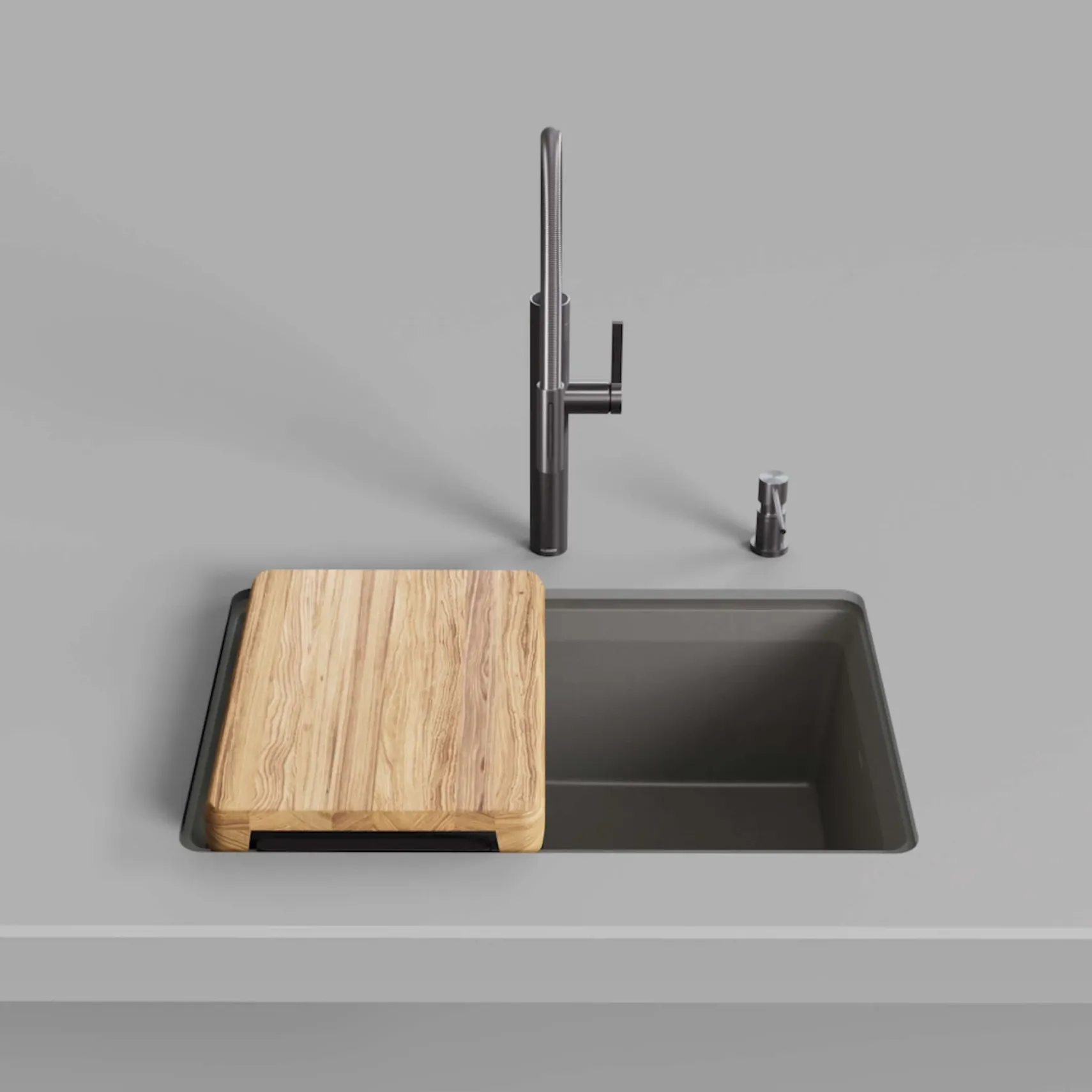 Blanco Inteos 30" Undermount Silgranit Workstation Kitchen Sink, Volcano Gray, No Faucet Hole, 443309