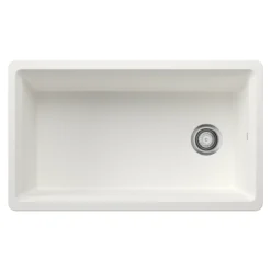 Blanco Inteos 33" Undermount Silgranit Workstation Kitchen Sink, White, No Faucet Hole, 443314