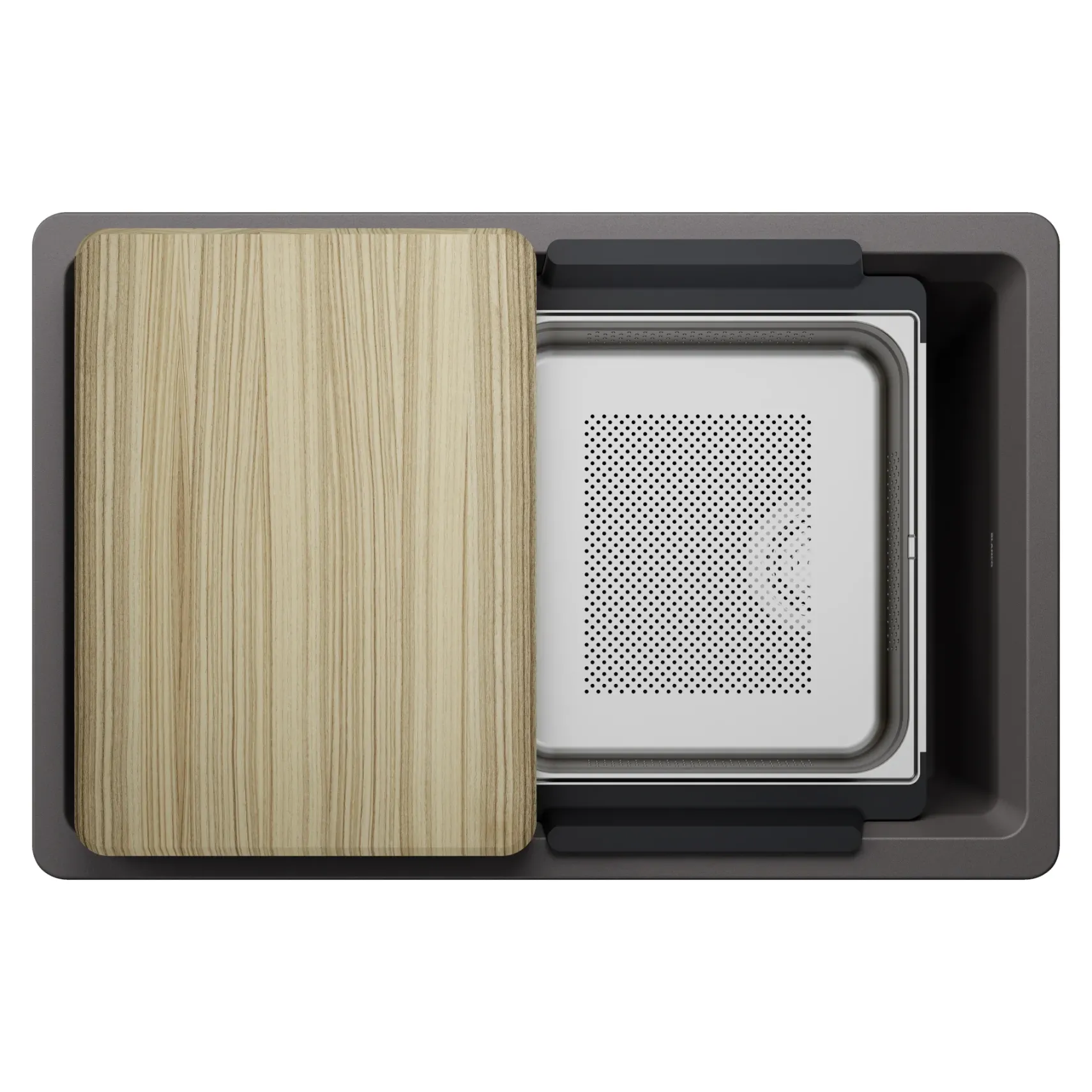 Blanco Inteos 30" Undermount Silgranit Workstation Kitchen Sink, Cinder, No Faucet Hole, 443305