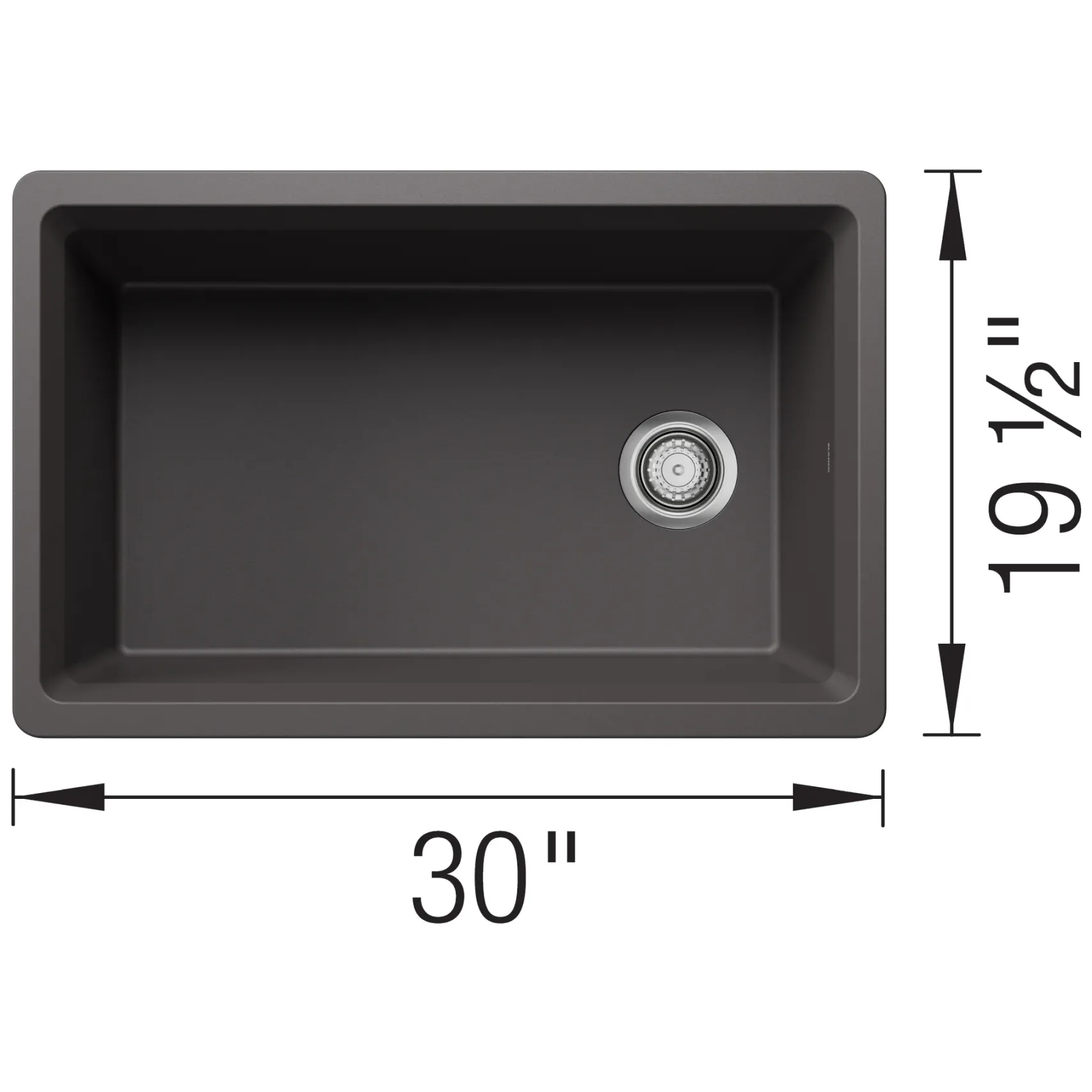 Blanco Inteos 30" Undermount Silgranit Workstation Kitchen Sink, Cinder, No Faucet Hole, 443305