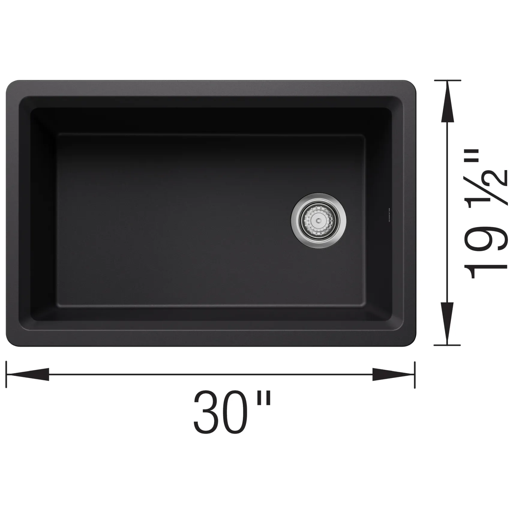 Blanco Inteos 30" Undermount Silgranit Workstation Kitchen Sink, Coal Black, No Faucet Hole, 443303
