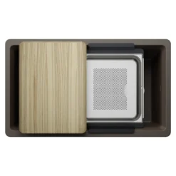 Blanco Inteos 33" Undermount Silgranit Workstation Kitchen Sink, Cafe, No Faucet Hole, 443316