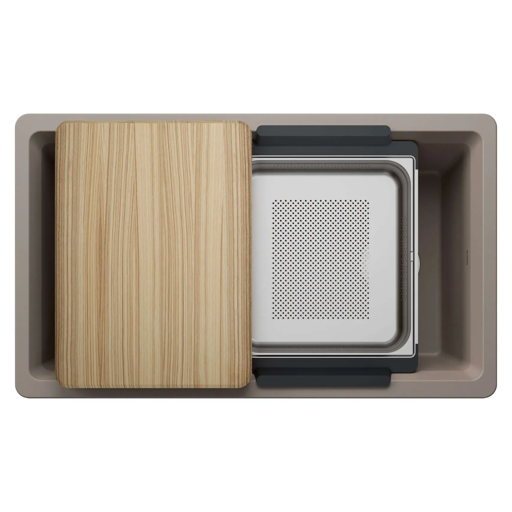Blanco Inteos 33" Undermount Silgranit Workstation Kitchen Sink, Truffle, No Faucet Hole, 443315