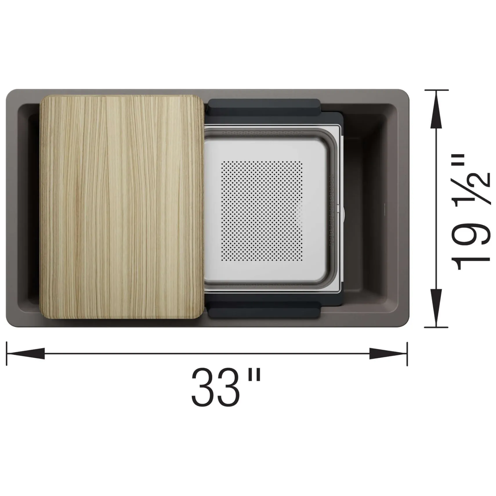 Blanco Inteos 33" Undermount Silgranit Workstation Kitchen Sink, Truffle, No Faucet Hole, 443315
