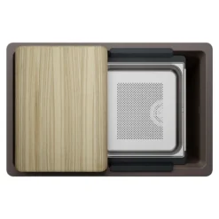 Blanco Inteos 30" Undermount Silgranit Workstation Kitchen Sink, Cafe, No Faucet Hole, 443308
